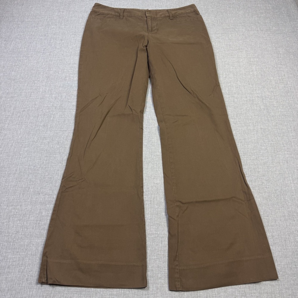 Ralph Lauren Pants Womens 6 Brown Chino Wide-Leg Cotton Twill Pockets Flat Front
